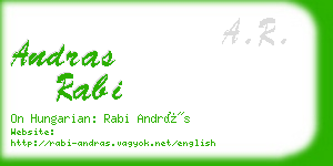 andras rabi business card